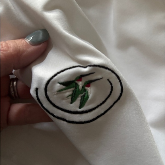 Peter millar White Polo Shirt with Embroidered Logo men’s medium - Picture 6 of 6